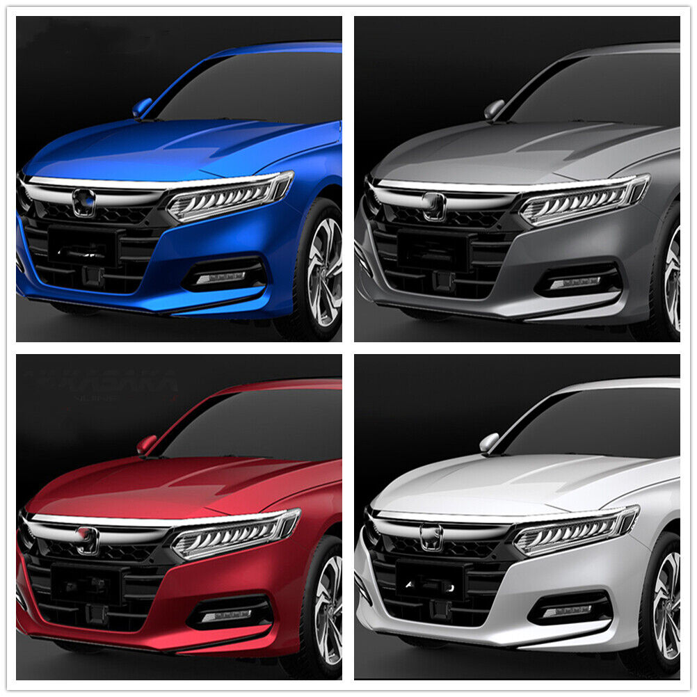 1Pair Blue Front Bumper Side Cover Trim Molding Kit For Honda Accord 2018-2020