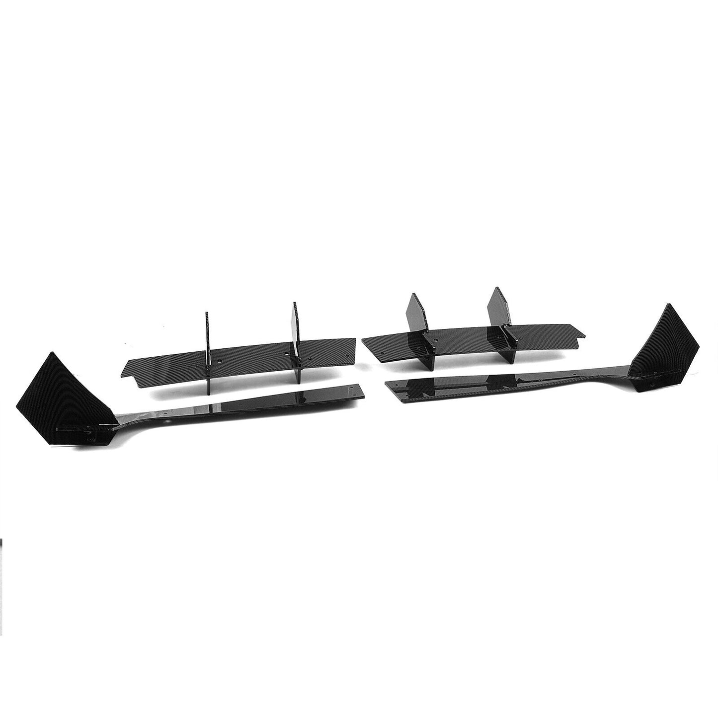 1Set Rear Bumper Diffuser Lip Kit For Ford Mustang 2015-2021 Carbon Fiber Look
