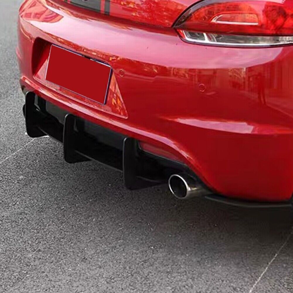 1Set Black Rear Bumper Diffuser with flaps For Volkswagen Scirocco R 2015-2016