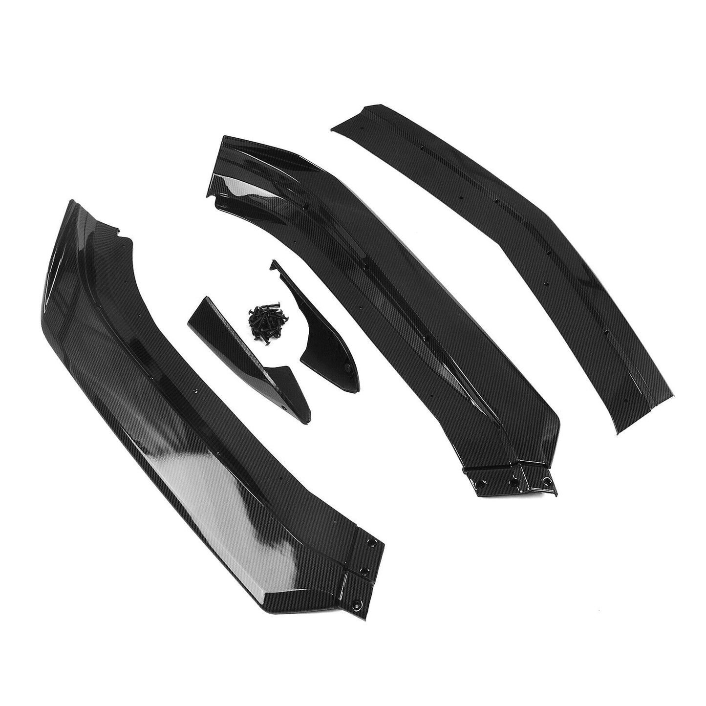 1Set Front Bumper Spoiler Lip Kit For Chevy Camaro 2016-2022 Carbon Fiber Look