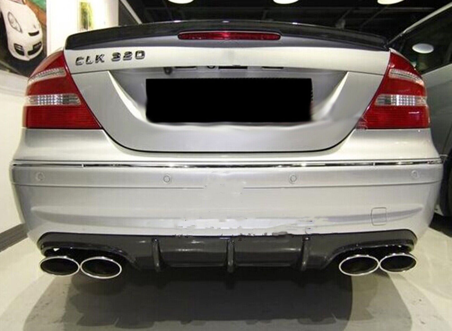 For Benz W209 CLK320 CLK63 AMG 2004-2007 Carbon Fiber Rear Bumper Diffuser Lip