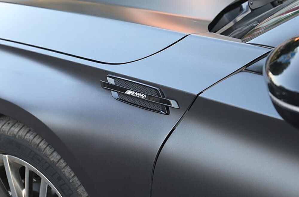2Pcs Car Side Air Flow Vent Fender Dekorative Sticker Cover Trim Universal Black