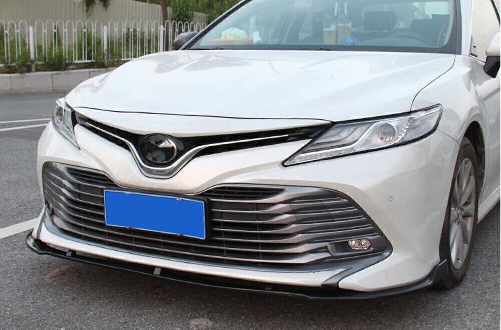1Set Carbon Fiber Look Front Bumper Lip Trim For Toyota Camry L LE XLE 2018-2019