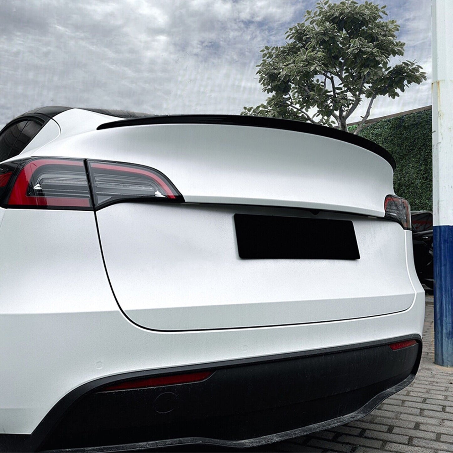 1Pc Rear Trunk Spoiler Wing Lip For Tesla Model Y 2020 2021-2024 Gloss Black