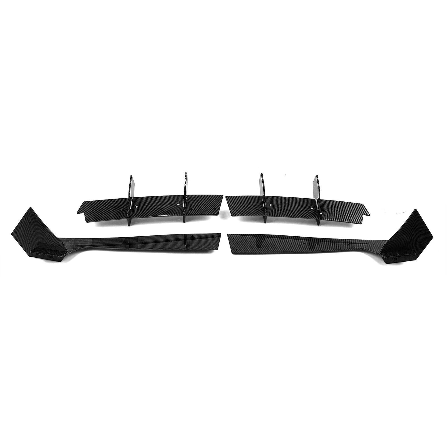 1Set Rear Bumper Diffuser Lip Kit For Ford Mustang 2015-2021 Carbon Fiber Look