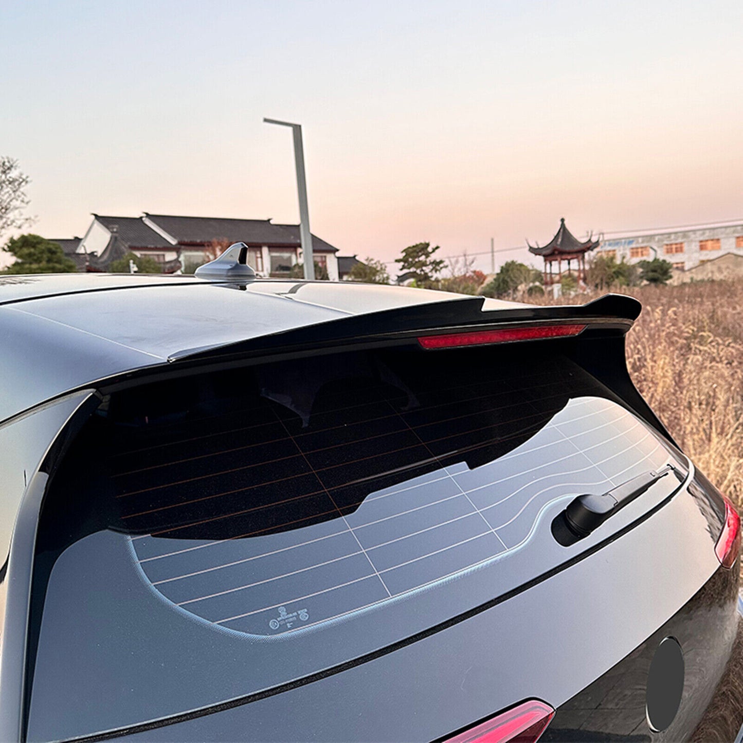 1Pc Car Rear Trunk Spoiler Lip Wing For Volkswagen ID.3 2019-2022 Glossy Black