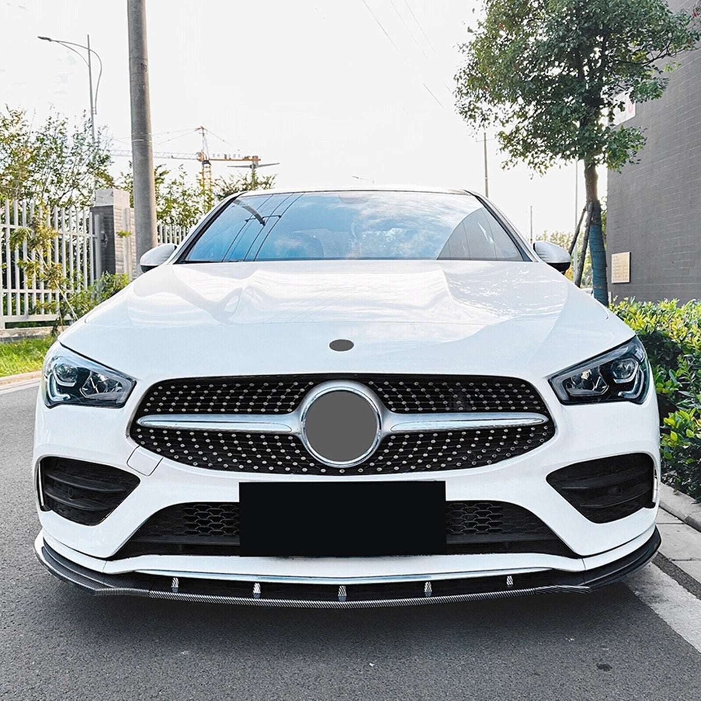 Front Bumper Spoiler Lip Kit For Benz CLA Class C118 X118 2020-2023 AMG Carbon Fiber