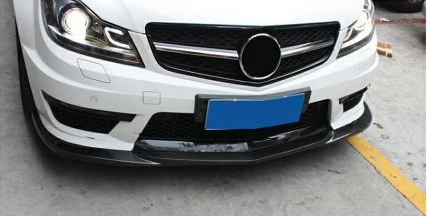 1 Set Front Spoiler For Benz C Class W204 C63 Sedan 2012-2014 Carbon Fiber Look