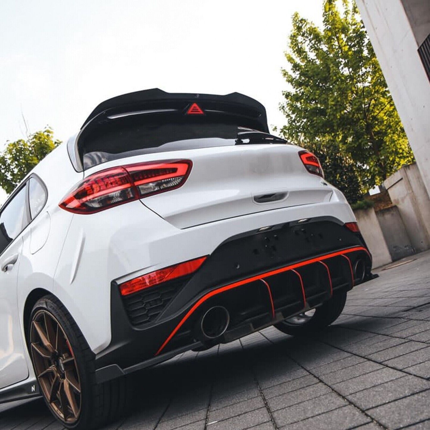 1x Carbon Fiber Style Rear Trunk Spoiler Lip Wing For Hyundai I30N MK3 2017-2022