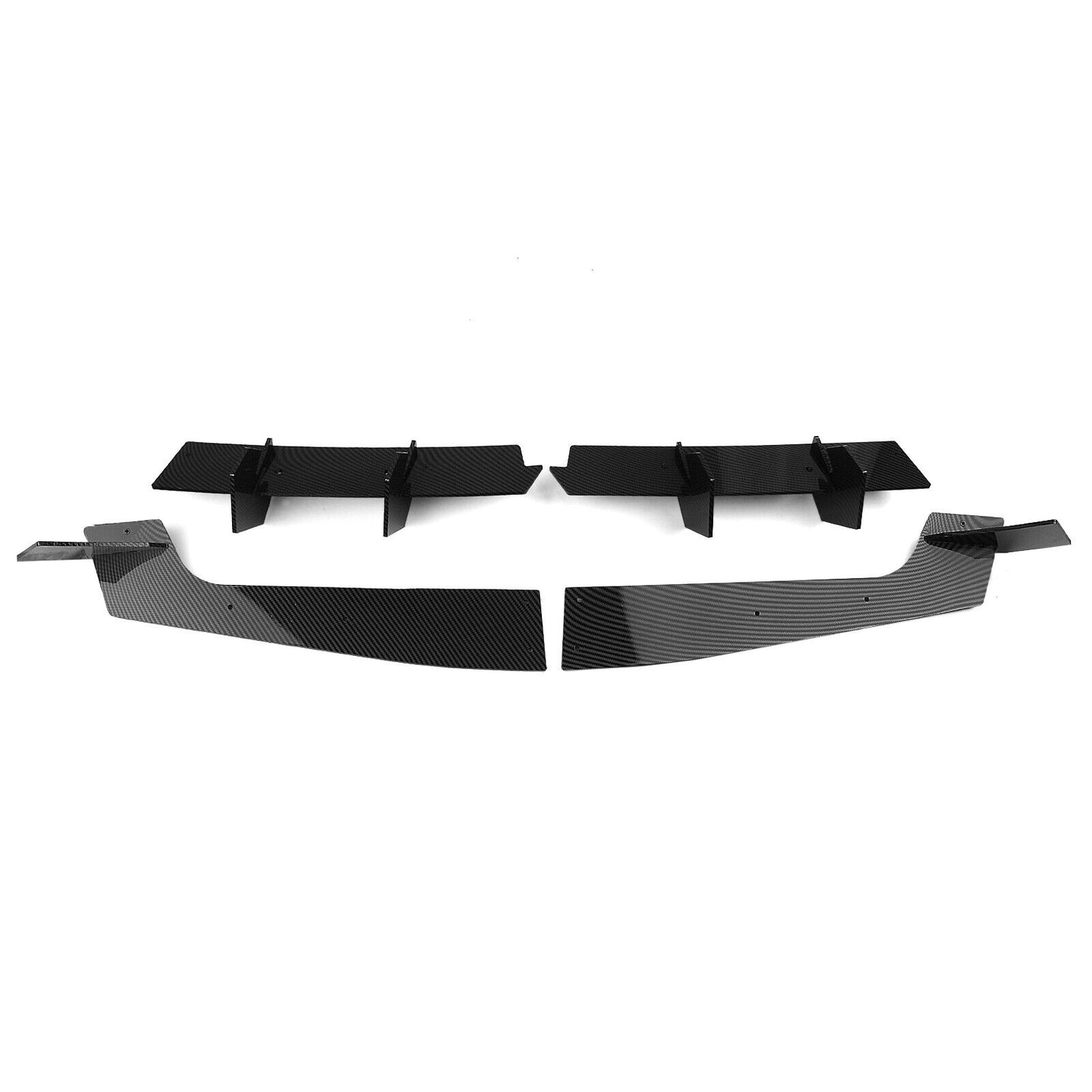 1Set Rear Bumper Diffuser Lip Kit For Ford Mustang 2015-2021 Carbon Fiber Look