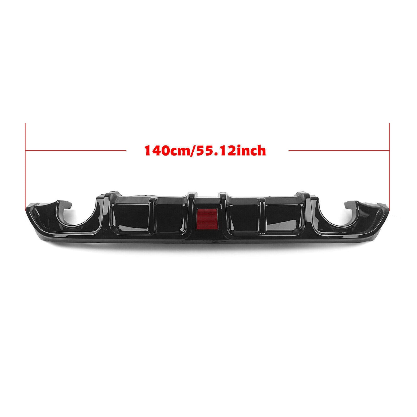 1Set Gloss Black Rear Bumper Diffuser W/LED Brake Light For Infiniti Q60 2017-22