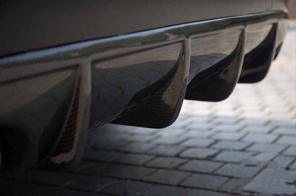 1 Set Carbon Fiber Black Rear Bumper Diffuser Lip kit For Infiniti Q50 2014-2017