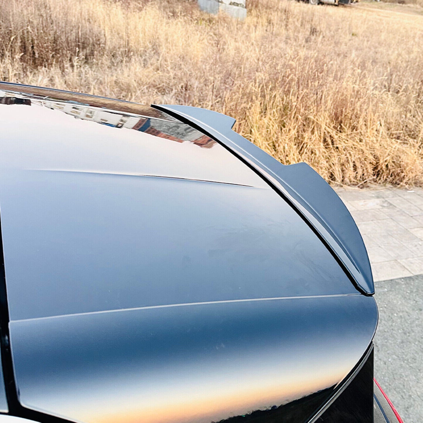 1Pc Car Rear Trunk Spoiler Lip Wing For Volkswagen ID.3 2019-2022 Glossy Black