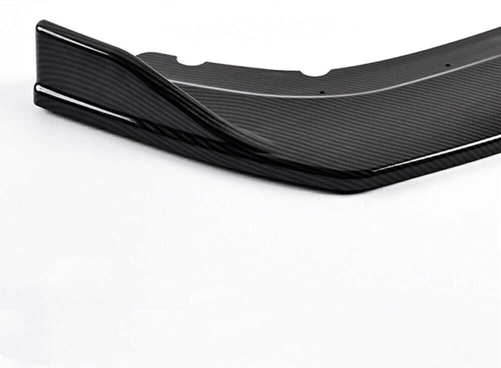 1Set Carbon Look Front Bumper Spoiler Lip For Honda Civic 10th 4Door 2016-2018