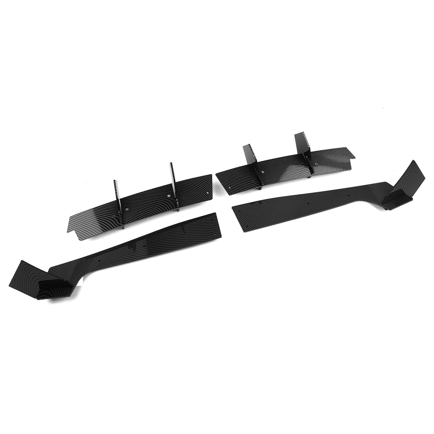 1Set Rear Bumper Diffuser Lip Kit For Ford Mustang 2015-2021 Carbon Fiber Look