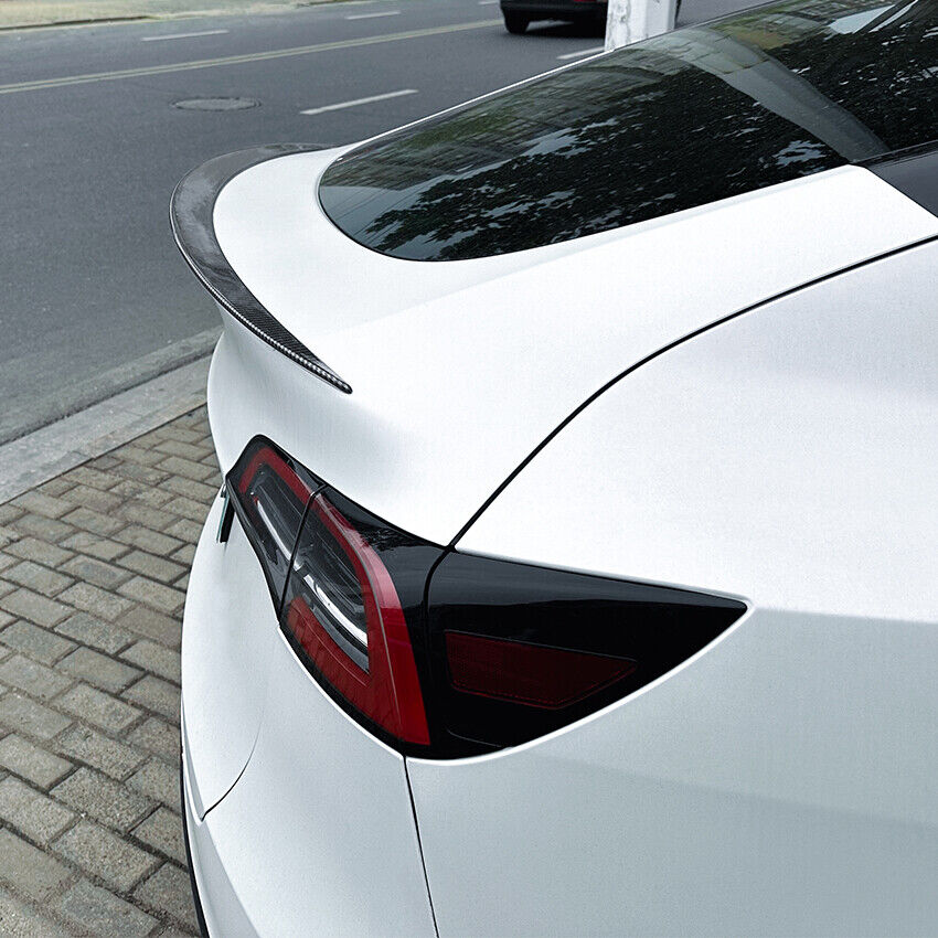 1x Rear Trunk Spoiler Wing Lip For Tesla Model Y 2020 -2024 Gloss Carbon Look