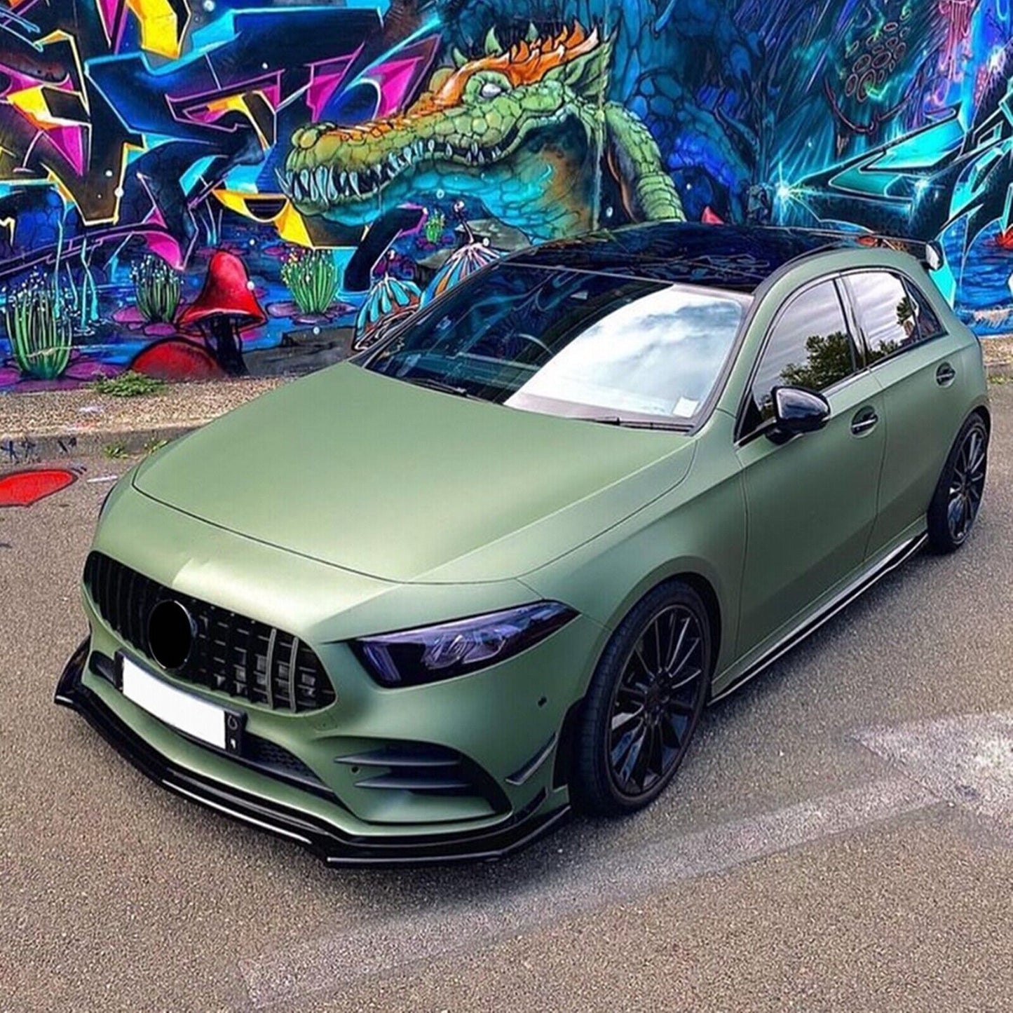 Front Bumper Spoiler Lip For Mercedes-Benz A W177 A180 A200 A35 AMG 2019-2022