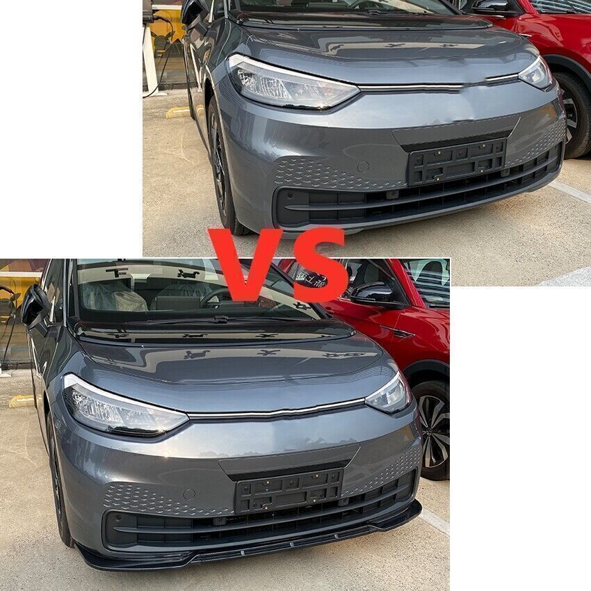 1 Set Front Bumper Spoiler Splitter Lip For VW ID.3 2019-2022 Carbon Fiber Look