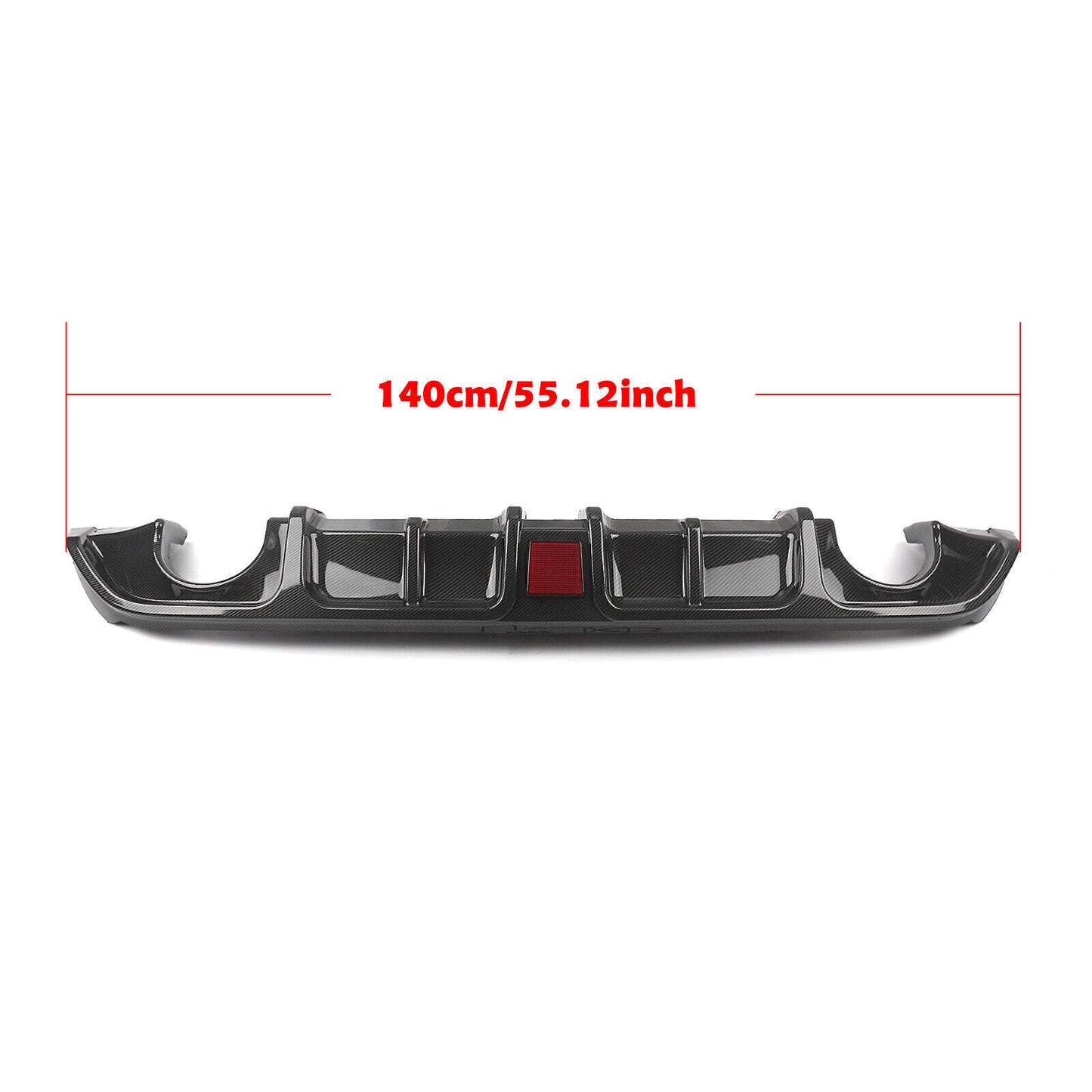 1Set Rear Bumper Diffuser Lip W/LED Light Carbon Look For Infiniti Q60 2017-2022