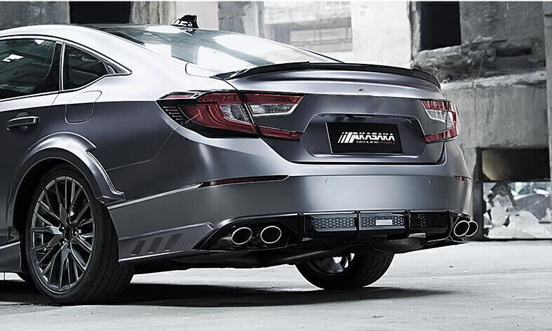 Car Rear Diffuser+Exhaust Pipe+Silver Side Cover Trim Lip For Honda Accord 18-21