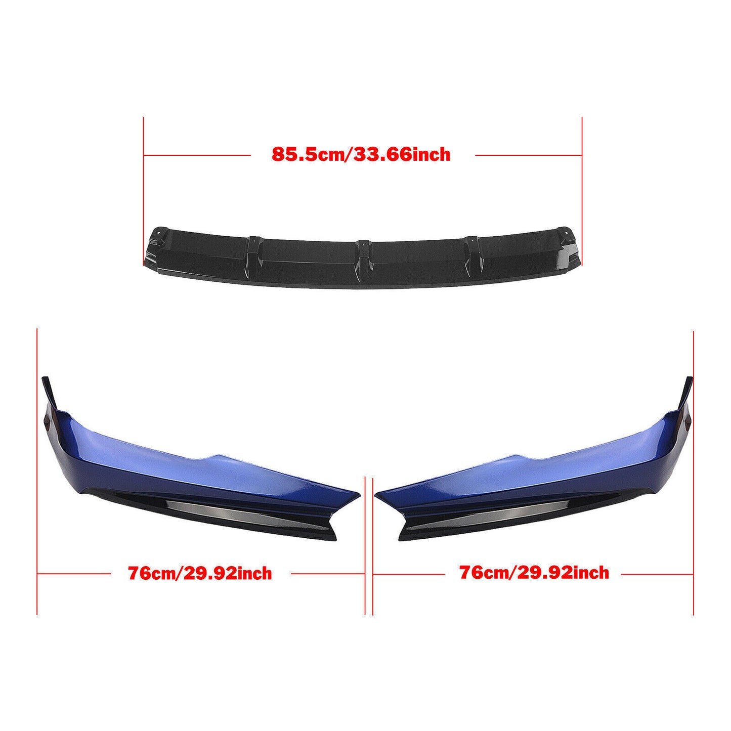 1Set Car Front Bumper Spoiler Lip Splitter For Honda Accord 2021-22 AKASAKA Blue