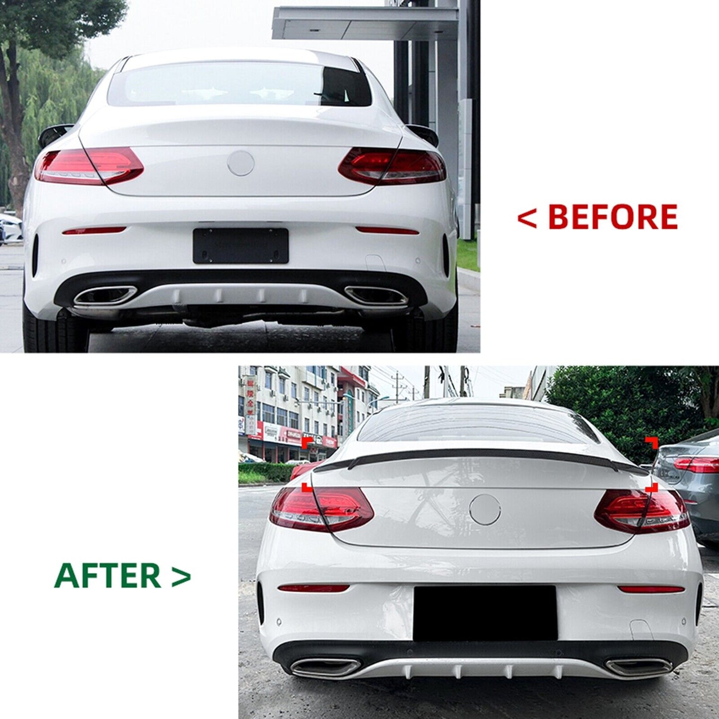 Rear Trunk Spoiler Wing For Benz C Class Coupe C205 C200 C260 C300 AMG 2015-2021