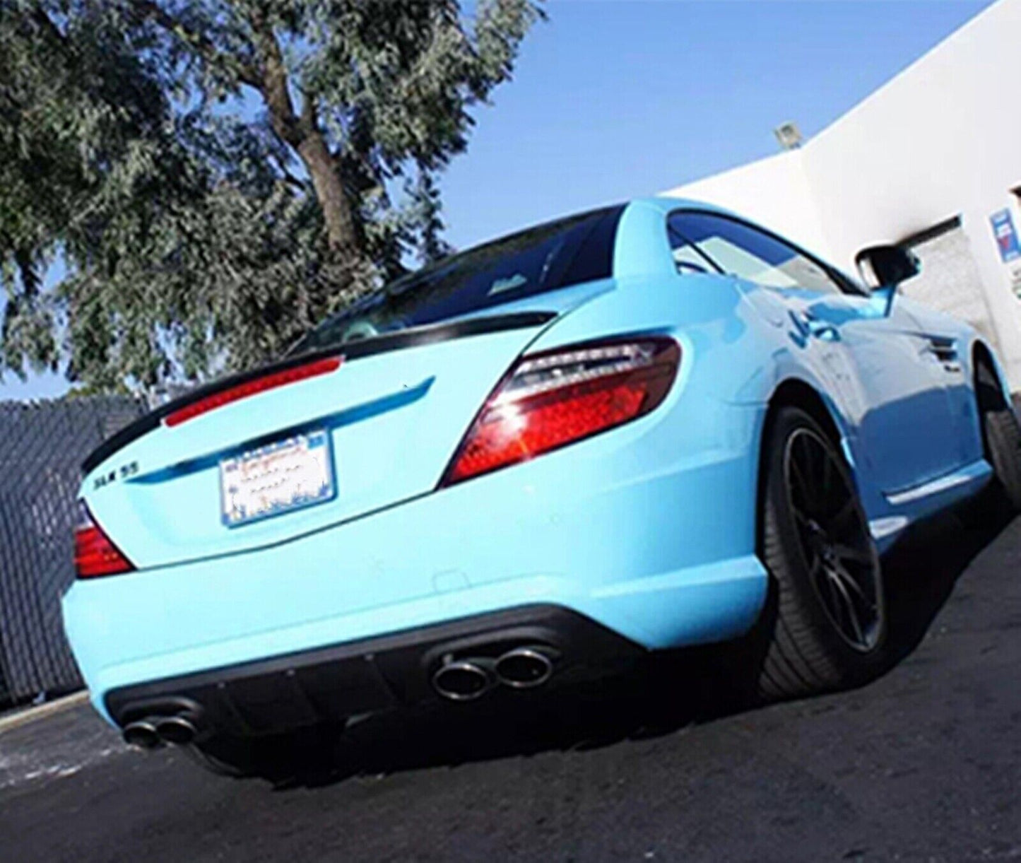 1 Set Rear Bumper Diffuser Lip Body Kit For Benz R172 SLK 2010-2016 Carbon Fiber