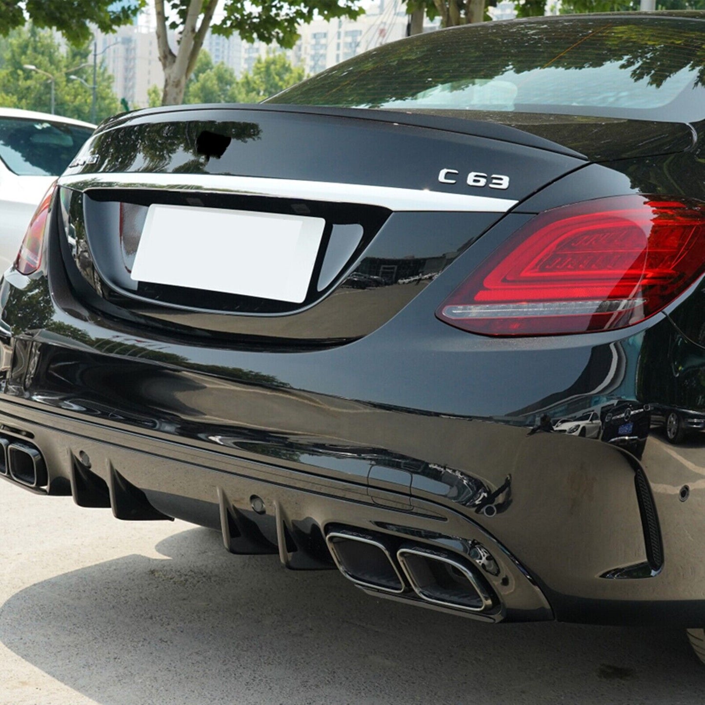 Rear Trunk Spoiler Wing For Benz C Class W205 2015-21 C180 C43 C63 AMG 4DR Black