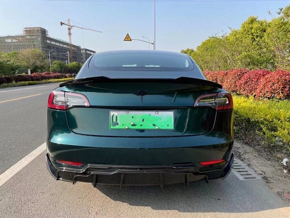 Carbon Fiber Car Rear Spoiler Trunk Lip Wing For Tesla Model 3 2017-2023 Sedan