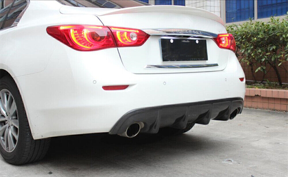 1x Matte Black Car Rear Bumper Diffuser Lip For Infiniti Q50 2014-2017 2015 ABS