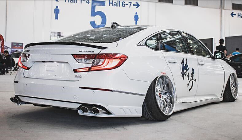White Front +Rear Spoiler Surround Side Cover Trim For Honda Accord 2018-2020