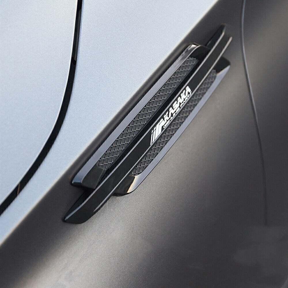 2Pcs Car Side Air Flow Vent Fender Dekorative Sticker Cover Trim Universal Black