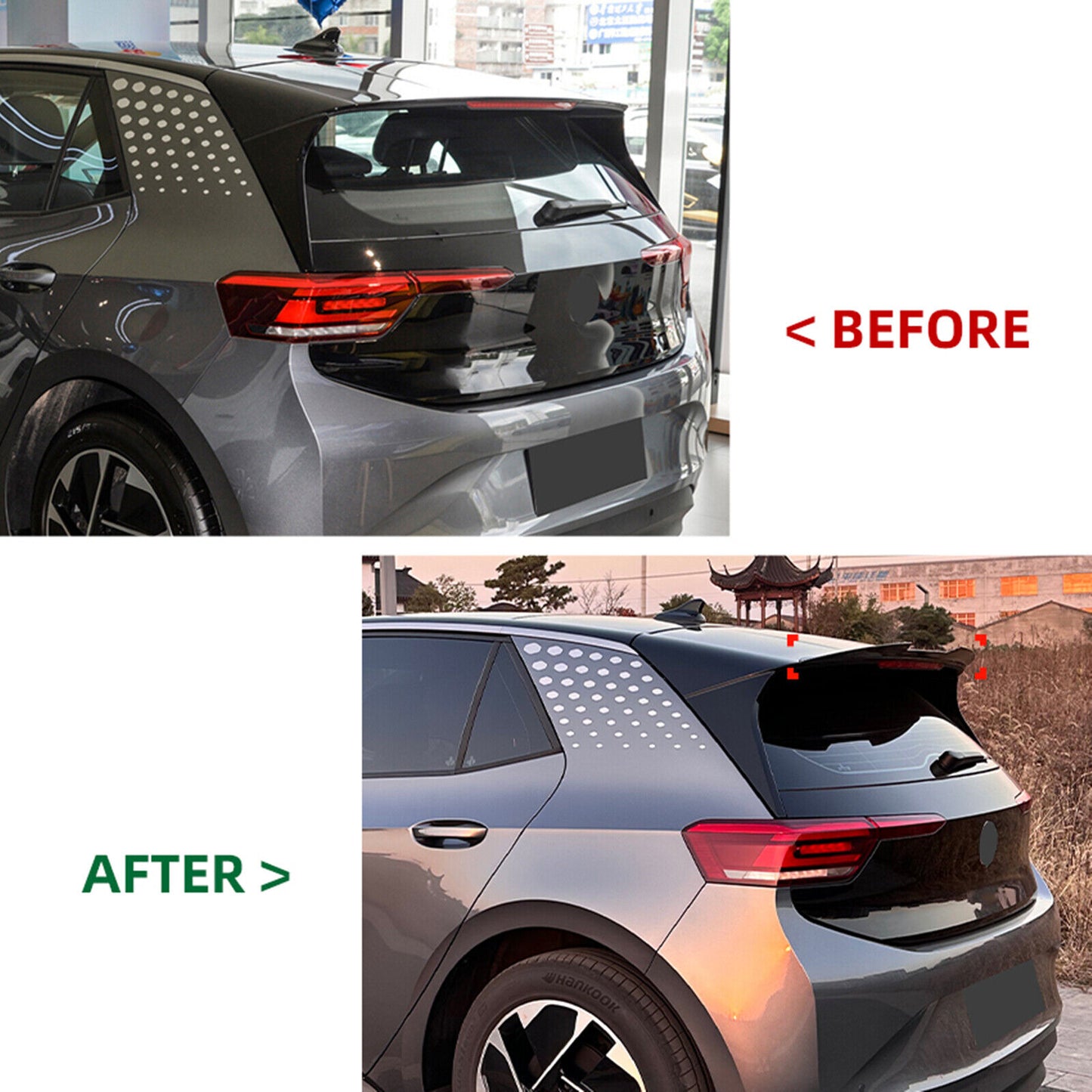 1Pc Car Rear Trunk Spoiler Lip Wing For Volkswagen ID.3 2019-2022 Glossy Black