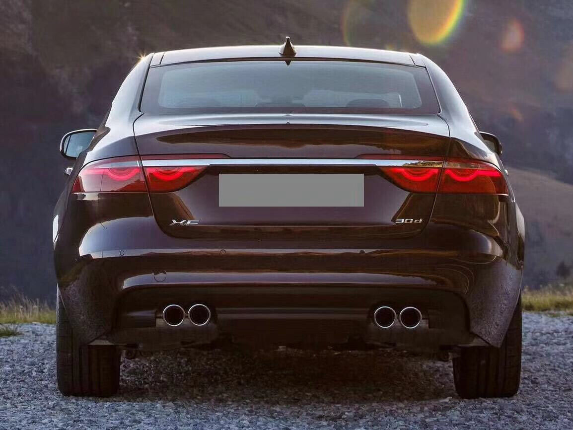 1x Rear Bumper Diffuser Lip For Jaguar XF Sedan 2016-2018 Quad Out Glossy Black