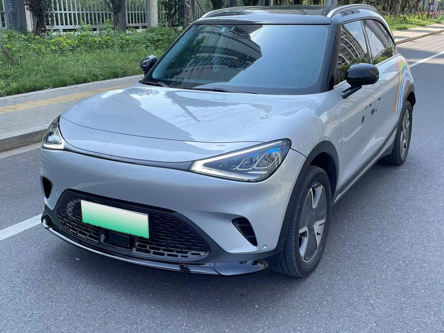 Car Front Bumper Spoiler Lip Splitter Kit For Benz Smart Fortwo 2022-2023 Black