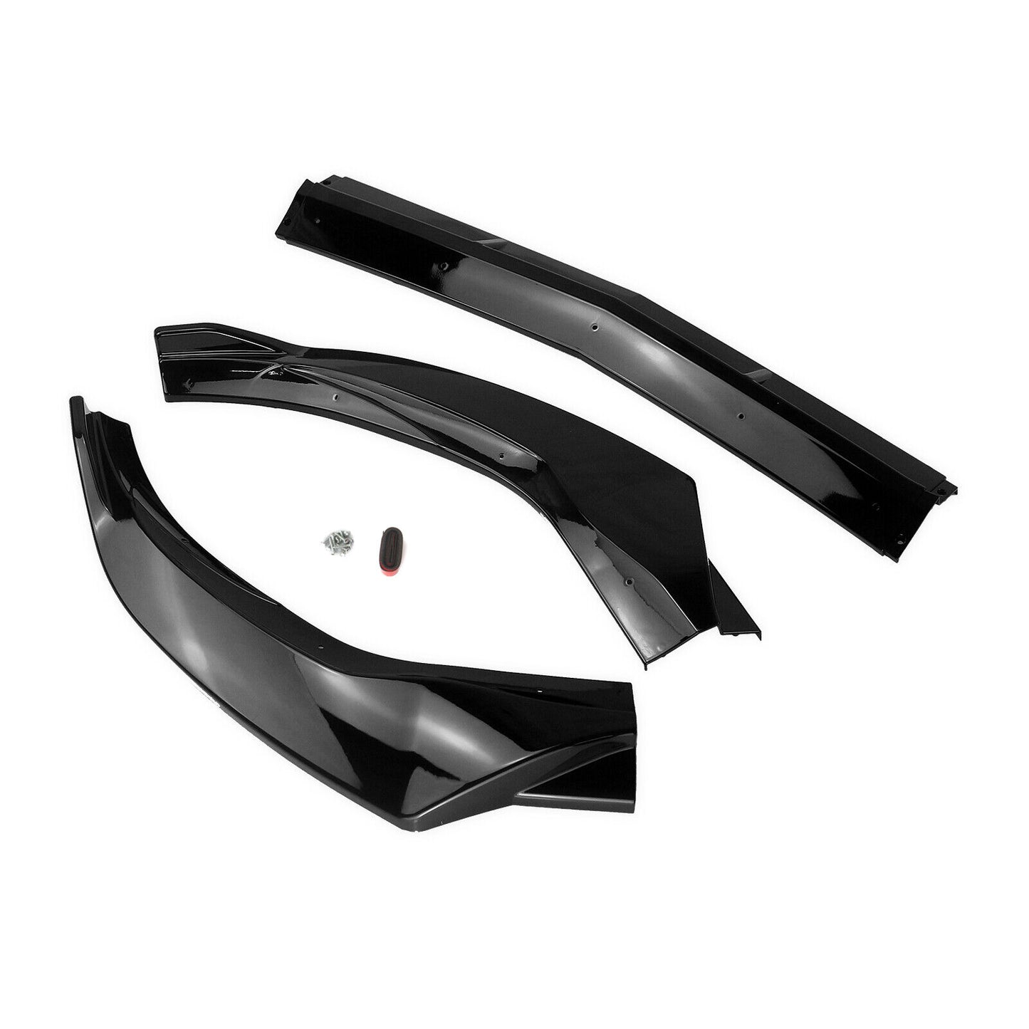 1Set For Benz C-Class W205 2019-2020 Car Front Bumper Spoiler Splitter Lip Black