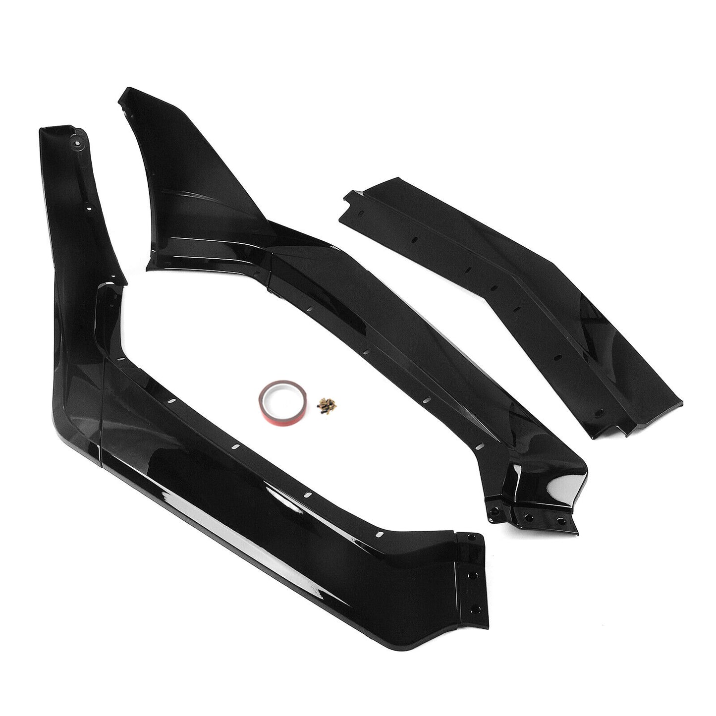 Front Bumper Spoiler Lip Splitter Kit For Corvette C8 All Models 2020-2024 Black