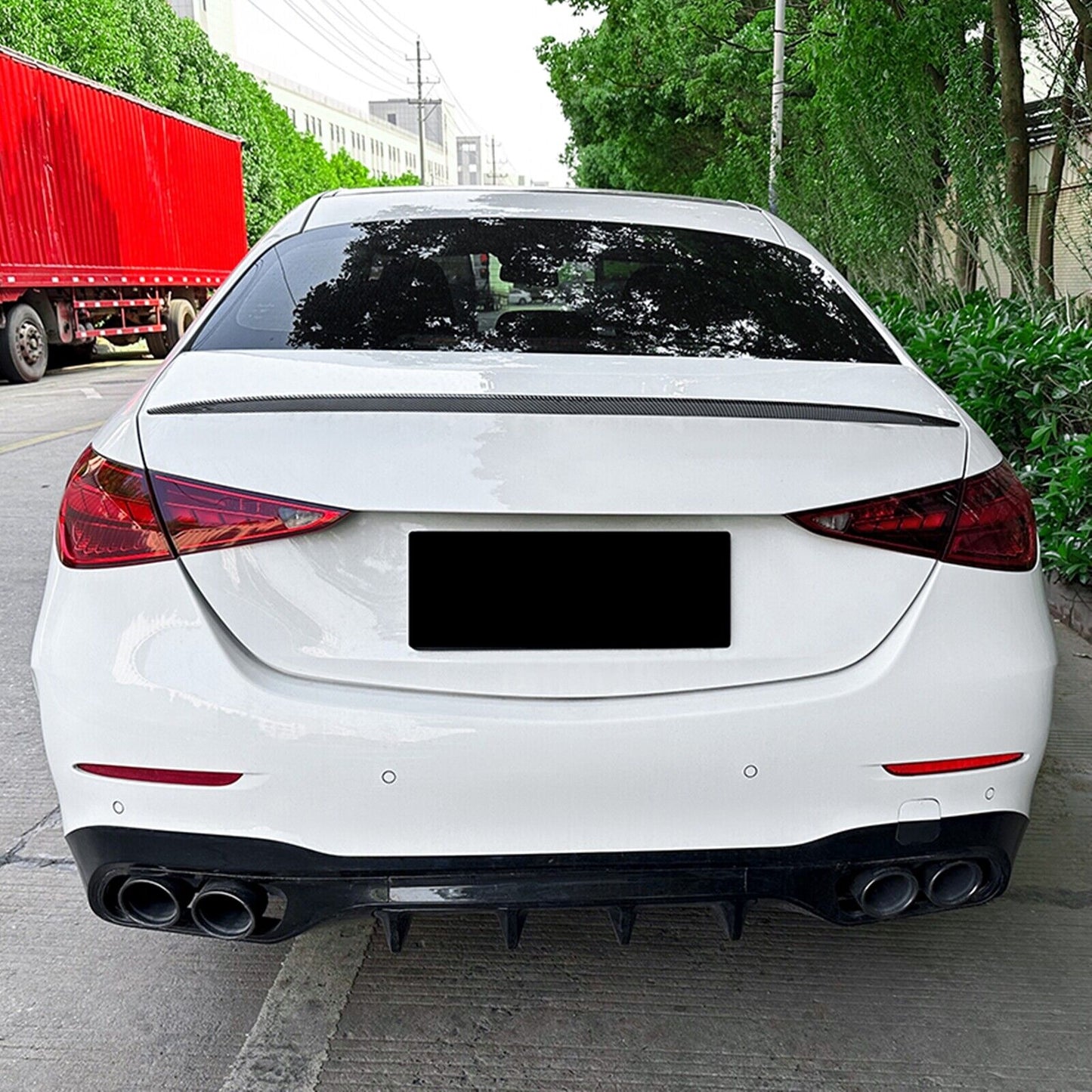 Rear Trunk Spoiler Wing For Benz C Class W206 C300 AMG Sedan 2021-2023 Carbon Fiber