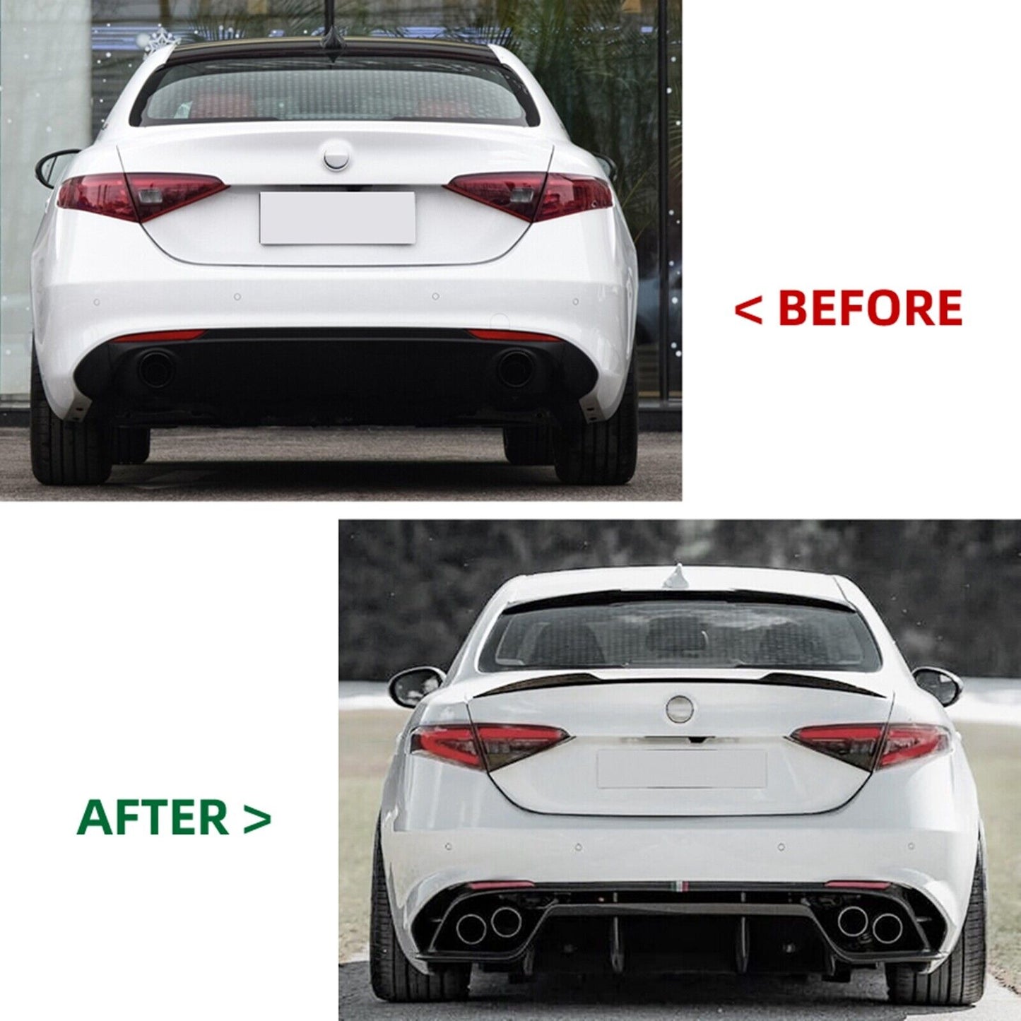 1Pc Rear Trunk Spoiler Wing Lip For Alfa Romeo Giulia Sedan 2015-23 Gloss Black
