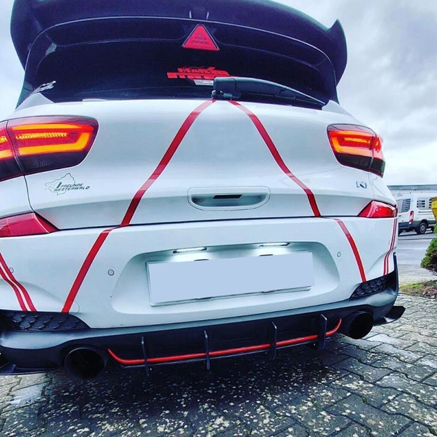 1Set Rear Bumper Diffuser Splitter Cover For Hyundai I30N MK3 Hatchback 2017-19