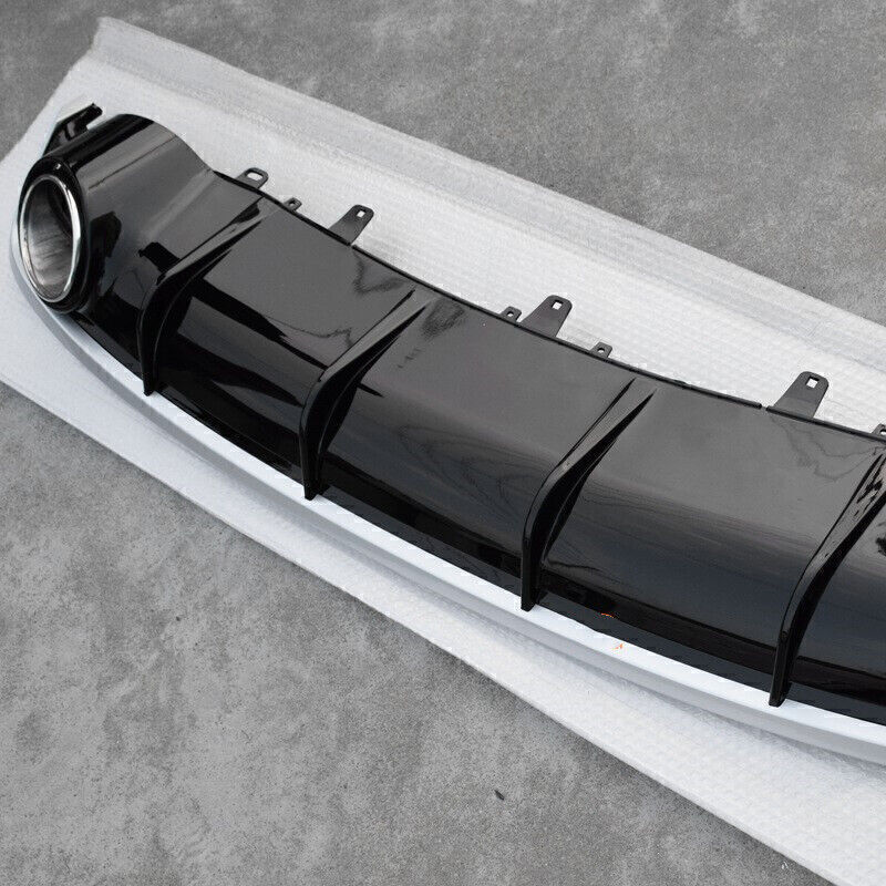 1Pc Car Rear Diffuser Wing Lip Cover Guard Glossy Black For Audi A7 2012-2015