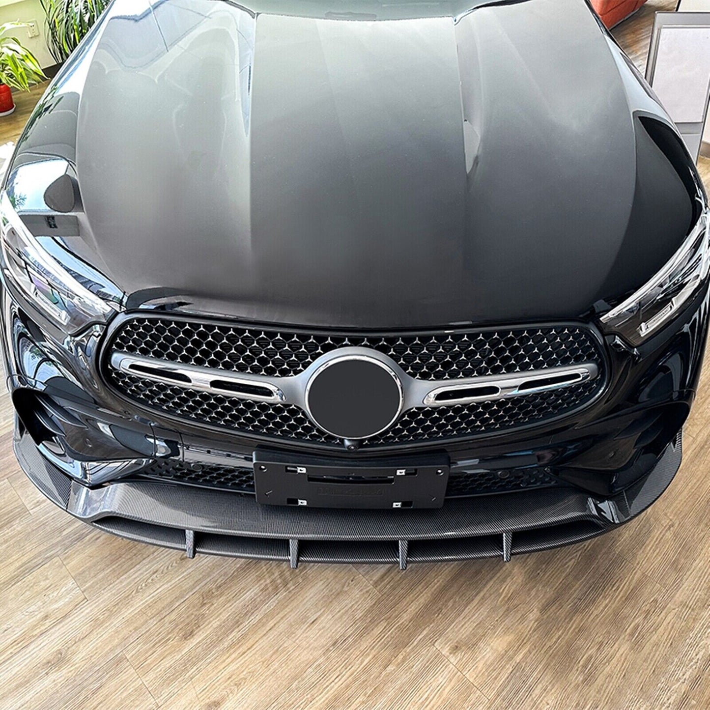 Front Bumper Spoiler Lip For Benz GLC Class X254 2023-UP GLC260 AMG Carbon Look