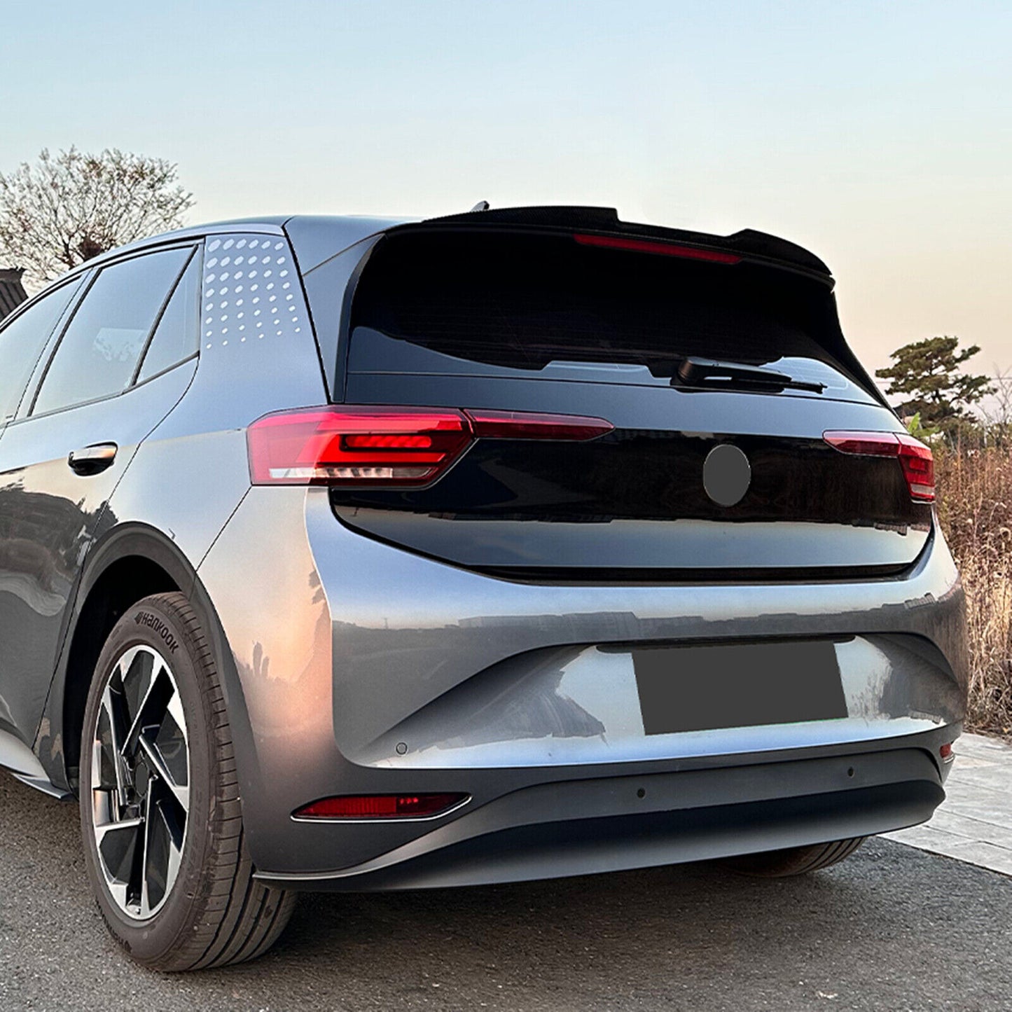 1Pc Rear Trunk Spoiler Lip Wing For Volkswagen ID.3 2019-2022 Carbon Fibre Look