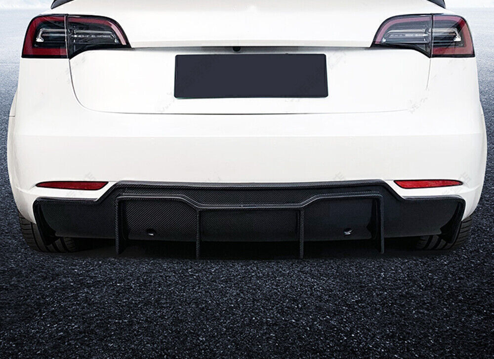 1 Set Rear Bumper Diffuser+Trunk Spoiler Lip For Tesla Model 3 Sedan 2017-2023