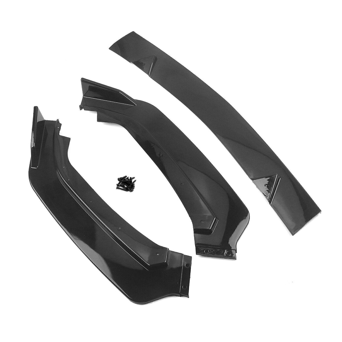 1Set Front Bumper Lip Spoiler Splitter Fit For Infiniti Q60 2017-22 Gloss Black