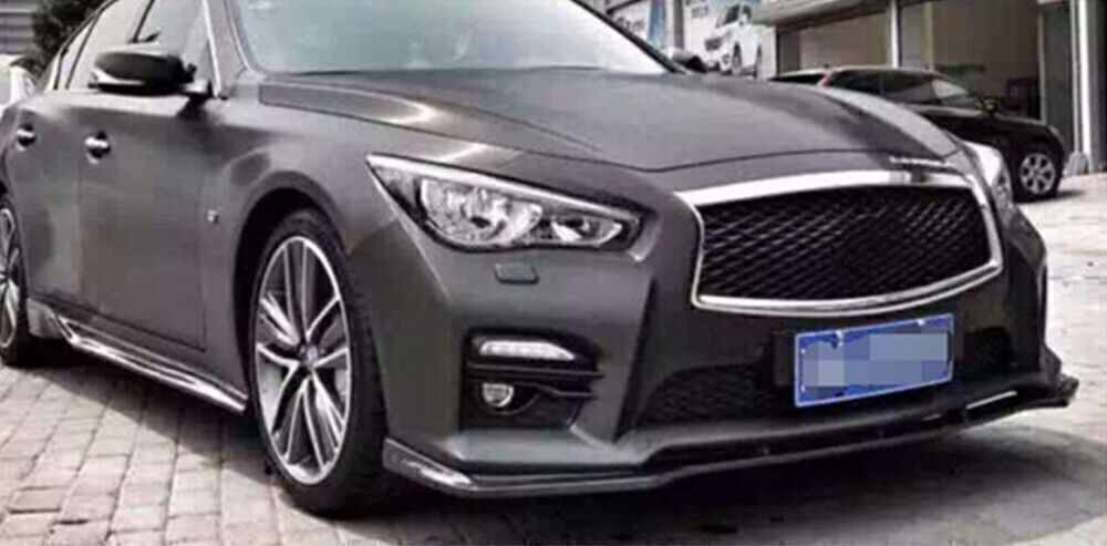 1Set Front Spoiler Lip Rear Bumper Diffuser For Infiniti Q50 2014-2017 Carbon Fiber