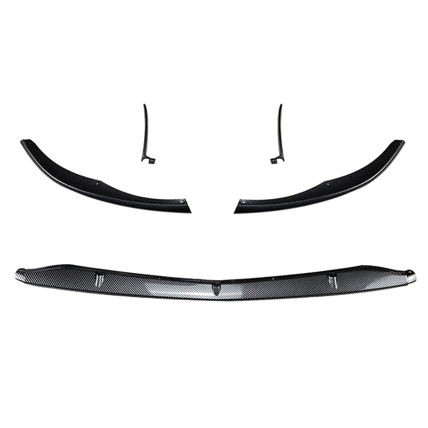 5x Front Bumper Spoiler Lip For Benz W205 2015-2022 C63/C63 AMG Only Carbon Look