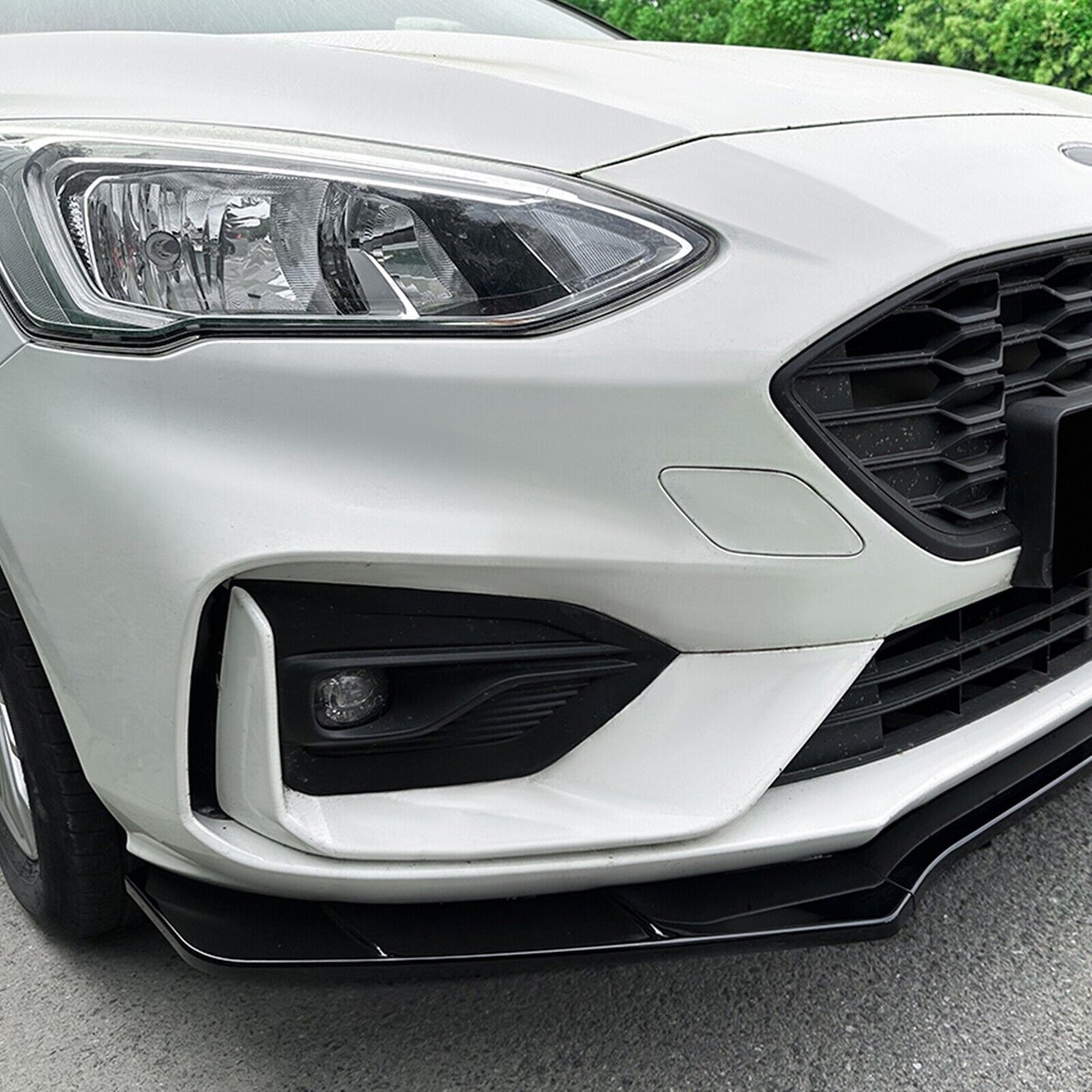 1Set Front Bumper Spoiler Lip Kit For Focus MK4 ST Line 2019-2022 Glossy Black