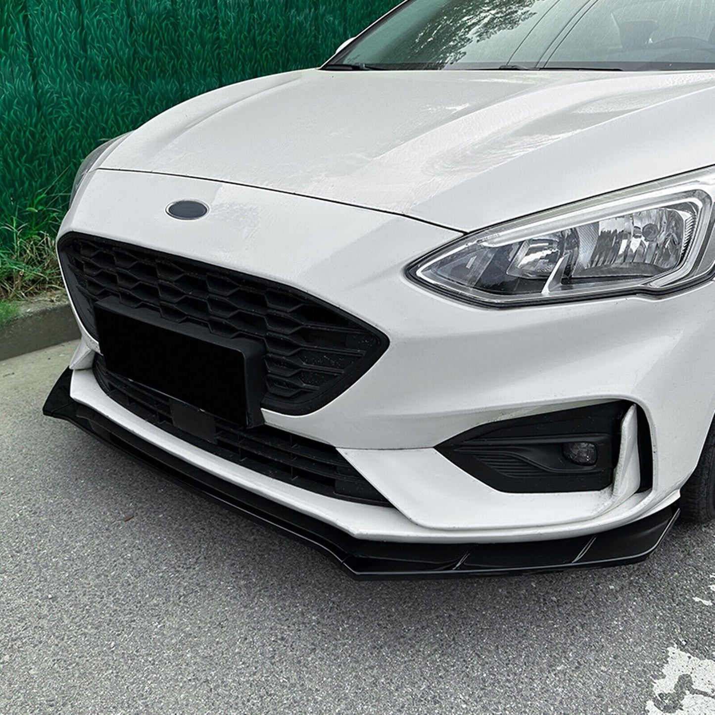 1Set Front Bumper Spoiler Lip Kit For Focus MK4 ST Line 2019-2022 Glossy Black