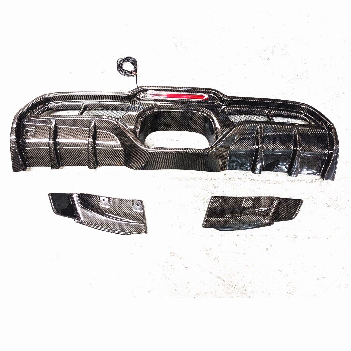 Rear Bumper Diffuser Lip W/ Light Kit For Mini Cooper S F54 F55 F56 Carbon Fiber